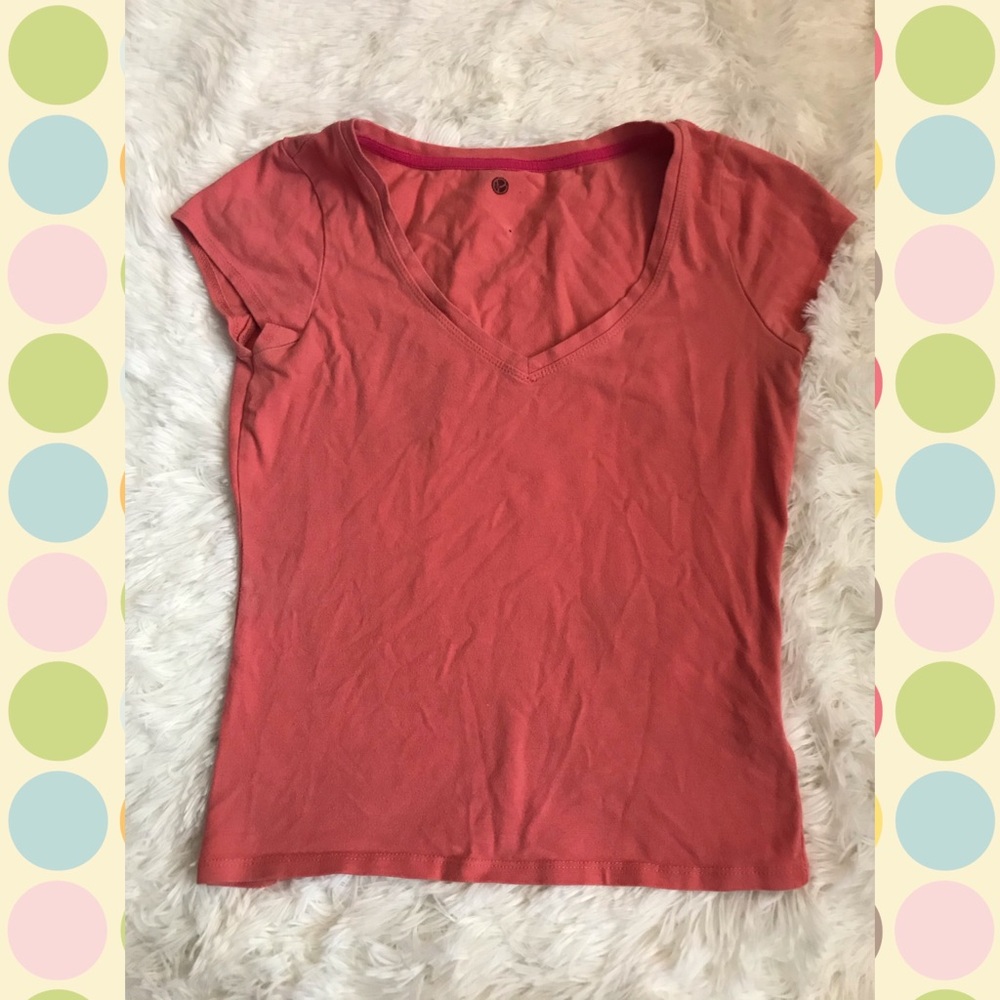 Coral V-Neck T-Shirt